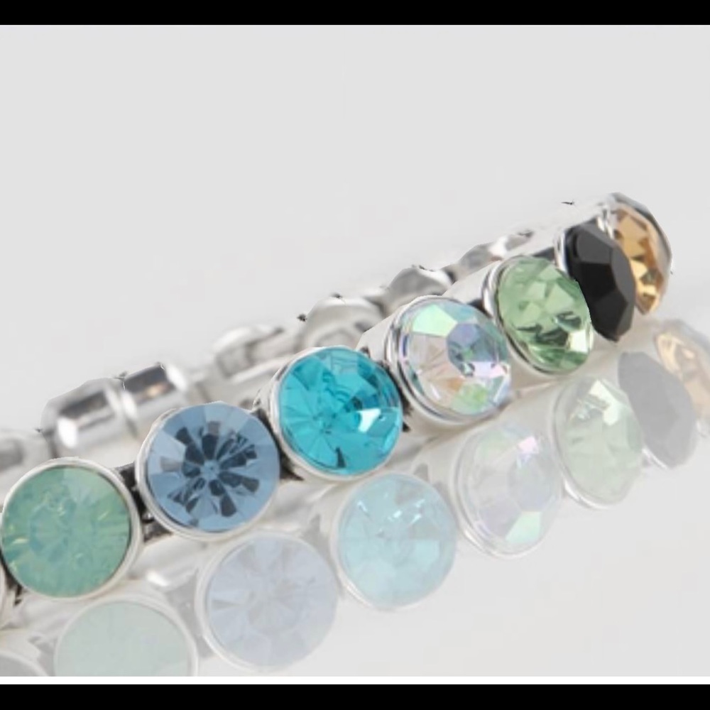 PlunderDesign multi color rhinestones with silver magnetic closure